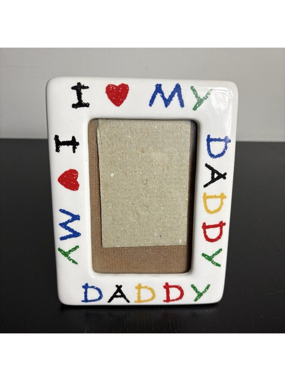 Vintage 90s I Love My Daddy 3.5x5 Ceramic Picture/Photo Frame READ